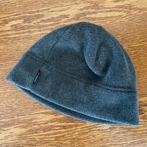 Lands' End Aircore Fitted Beanie Hat Winter Polyester Fleece Dark gray one size